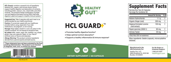 Healthy Gut HCL Guard 120 Capsules