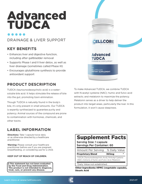 CellCore Advanced TUDCA (60 Ct.)